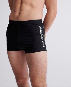 Superdry Swimsport Midi Férfi Fürdőruha Fekete | ZEGYK3792